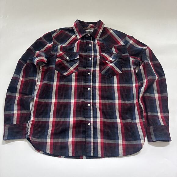 Levi Strauss & Co. Cowboy Shirt Plaid Checkered Pearl Snap Button Western Small - Picture 1 of 9